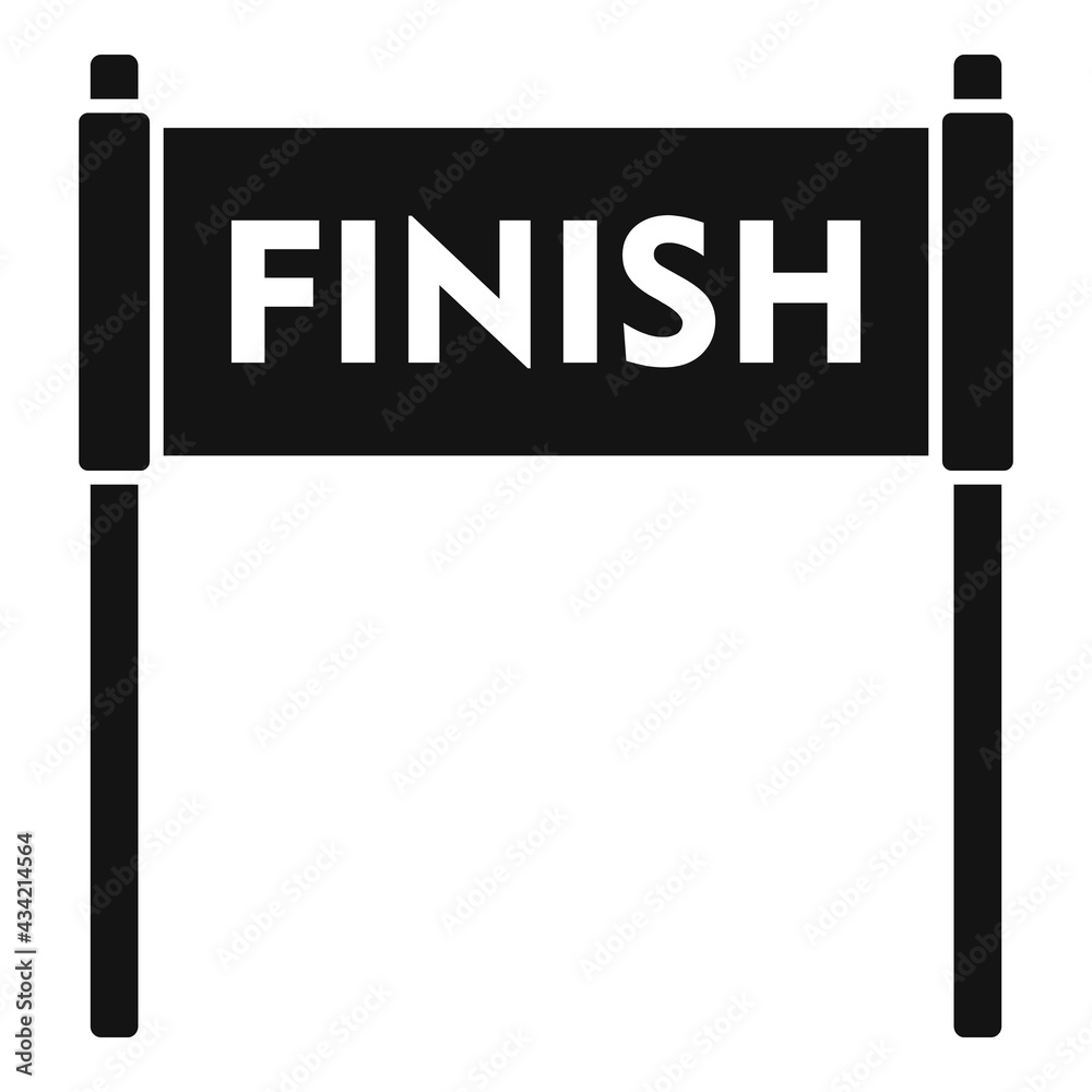 Running finish banner icon, simple style Running finish banner icon, simple style