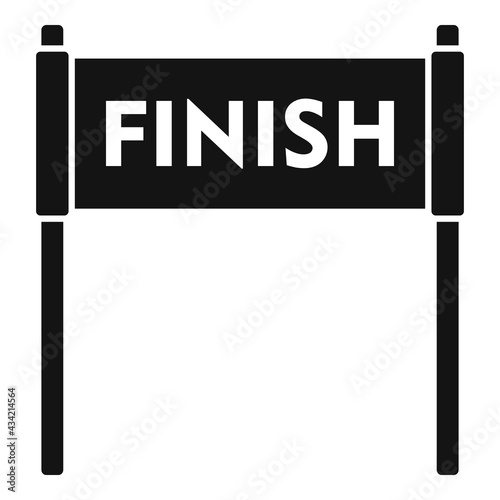 Running finish banner icon, simple style