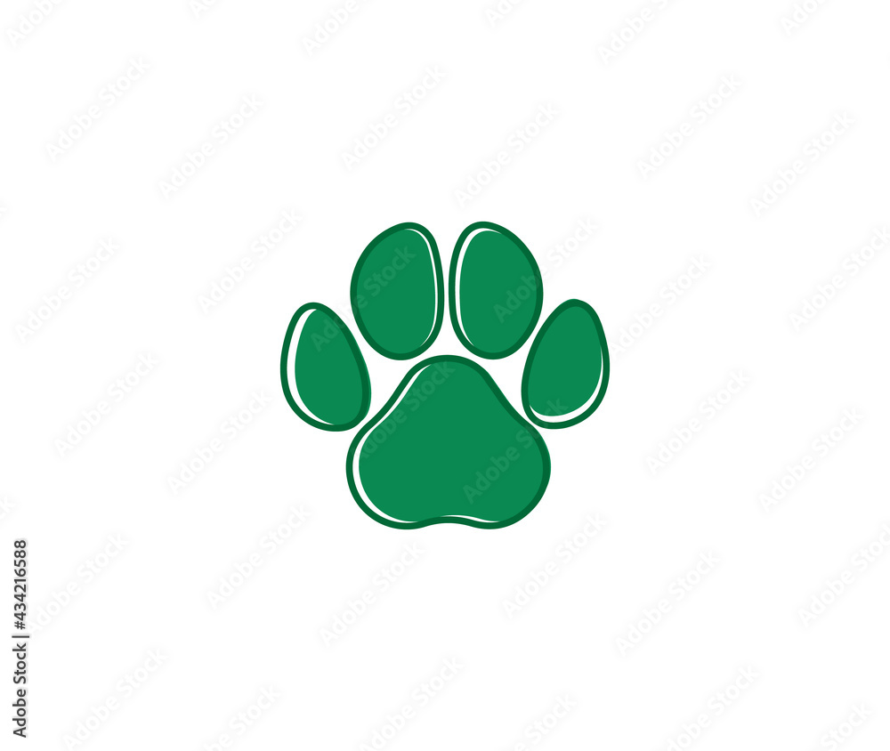 Dog pawn print logoo silhouette icon symbol
