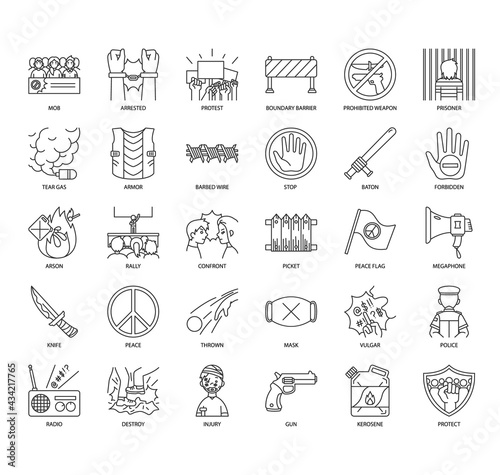 Protest , Thin Line and Pixel Perfect Icons