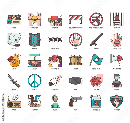 Protest , Thin Line and Pixel Perfect Icons