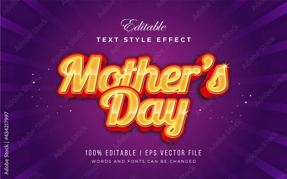Mothers Day in retro orange 3d and embossed effect editable text style effect Mothers Day in retro orange 3d and embossed effect editable text style effect