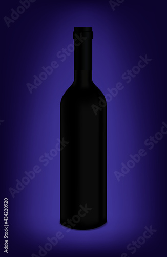 Silueta de botella de vino sobre fondo morado