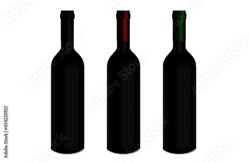 Ilustración de botellas con boquillas en diferentes colores