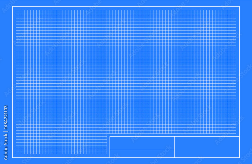 Blue print extendido sobre fondo azul