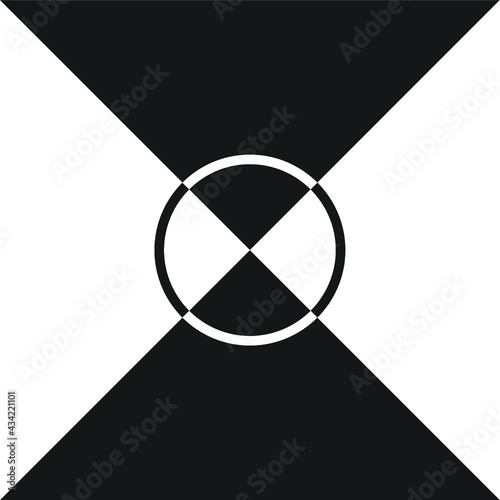 Cuadro abstracto en blanco y negro con figuras geometricas