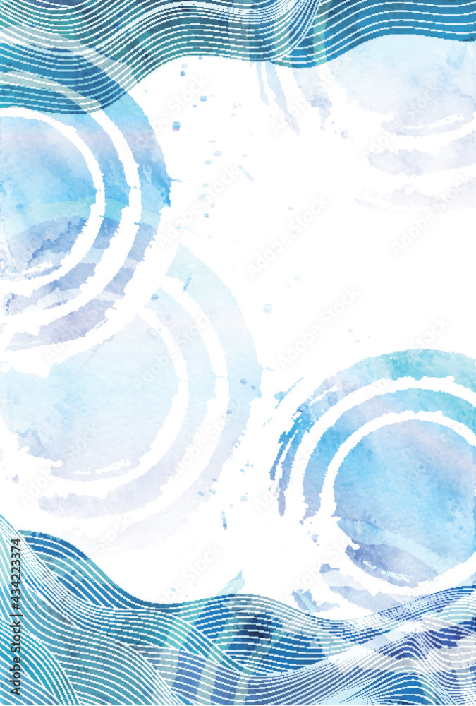 波紋 暑中見舞い 夏 背景 Stock Vector Adobe Stock