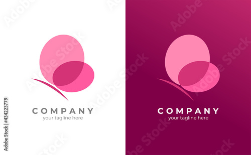 Photography Butterfly logo with simple shape concept