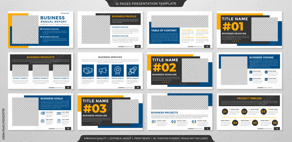 set of business presentation template design with clean style and modern layout
set of business presentation template design with clean style and modern layout