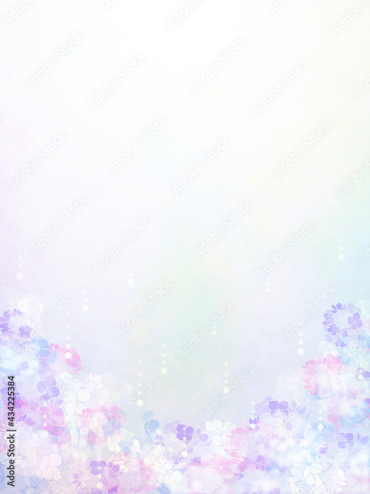 梅雨の素材 幻想的な紫陽花の背景 縦 Stock Illustration Adobe Stock