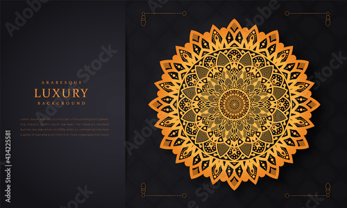 Luxury mandala background with golden arabesque pattern arabic islamic east style, decorative mandala for print, brochure, flyer, banner, Beautiful card, Figure mandala for coloring