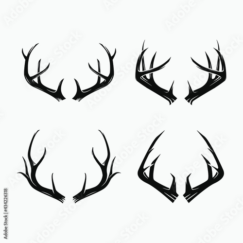 Fototapete deer antler logo, icon and vector