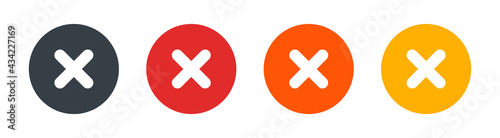 Close icons set. Delete icon. remove, cancel, exit symbol vector illustration photo