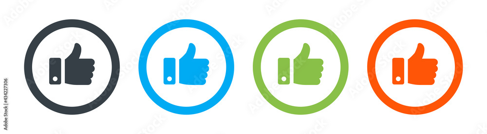 Like, thumb up icon vector isolated on white background Like, thumb up icon vector isolated on white background