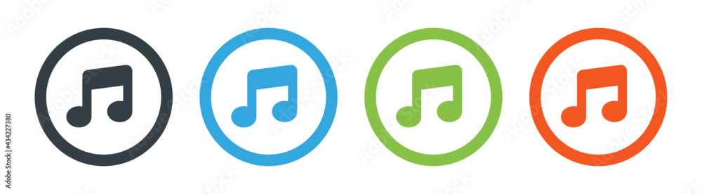 Musical note for radio button icon. Vector illustration Musical note for radio button icon. Vector illustration
