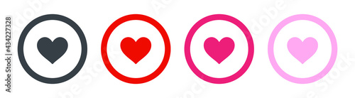 Collection of love heart symbol icons