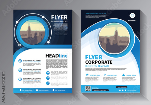 Brochure design, cover modern layout, annual report, poster, flyer in A4 with colorful triangles, geometric shapes for tech, science, market with light background