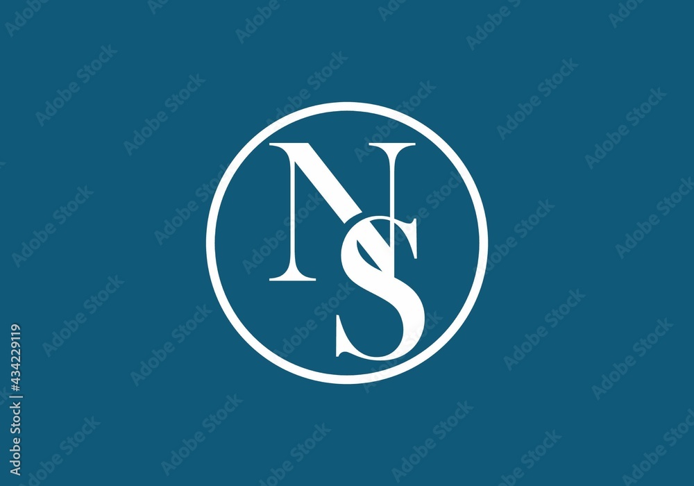 White blue of NS initial letter White blue of NS initial letter