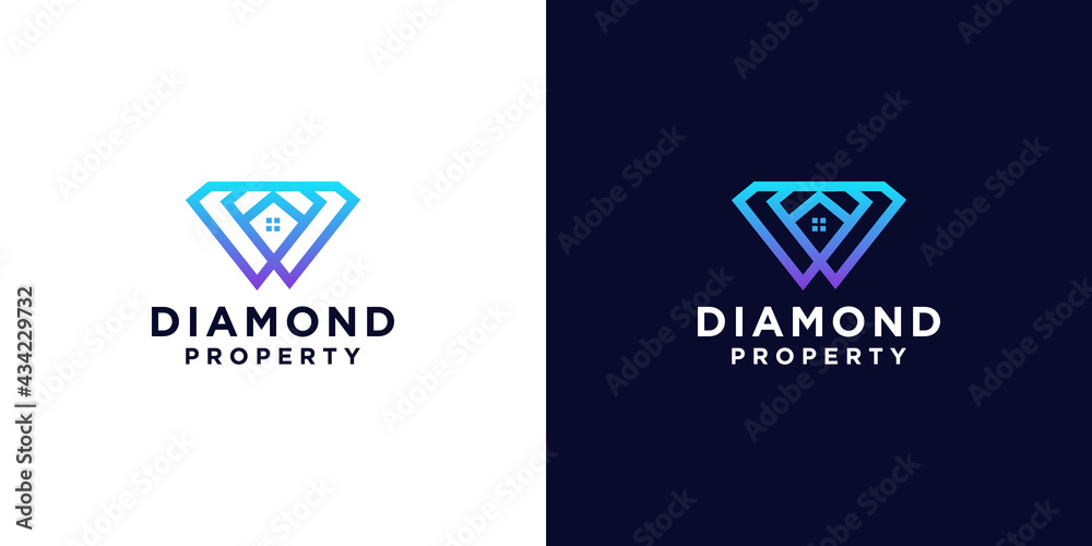Creative diamond home logo design inspiration Creative diamond home logo design inspiration