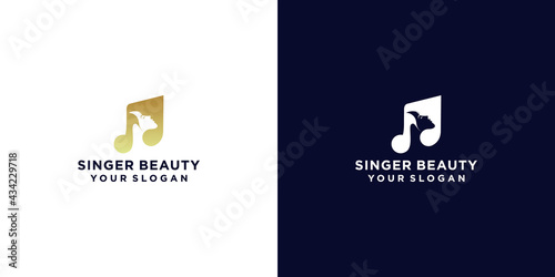 Singer choir logo template design