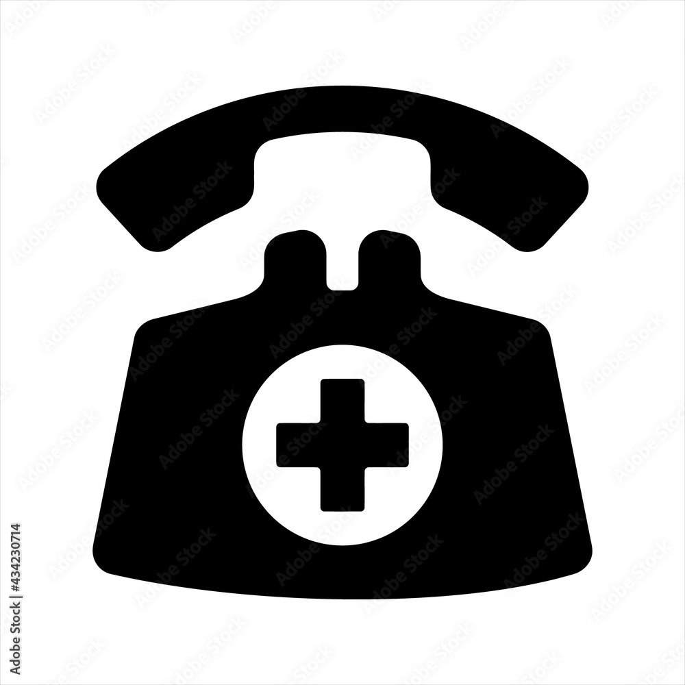 Obraz premium Doctor on call icon, vector & glyph