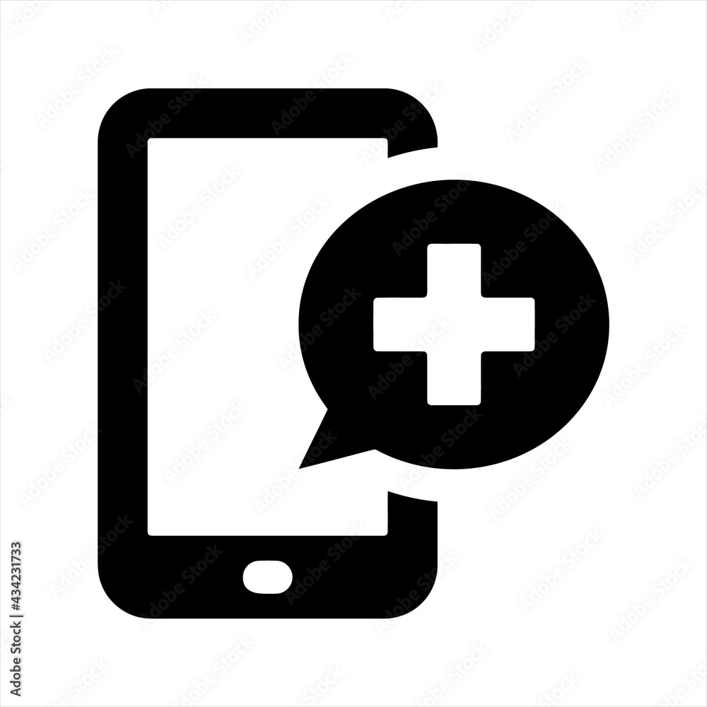 Mobile healthcare icon, vector and glyph Mobile healthcare icon, vector and glyph