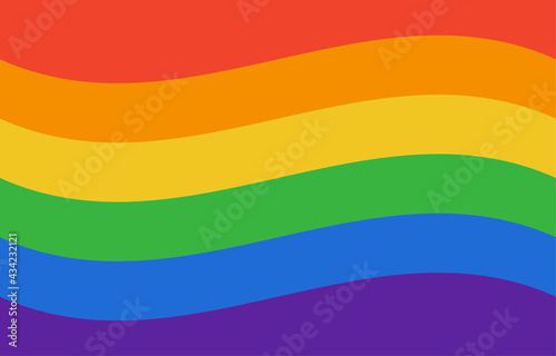 LGBT Rainbow wavy flag flat Pride of Gay, Lesbian colorful concept vector background