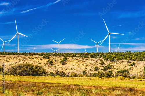 Large Windmill Turbines Wind Farm Project Monticello Utah