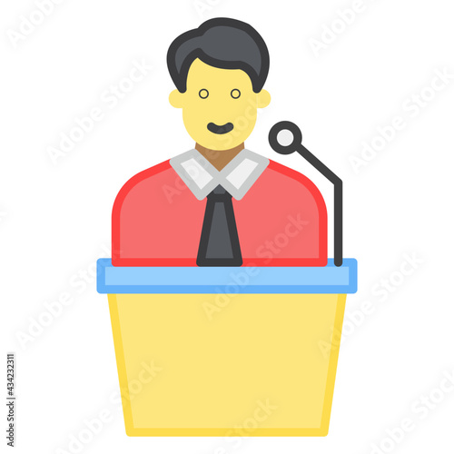 A flat design, icon of business speech