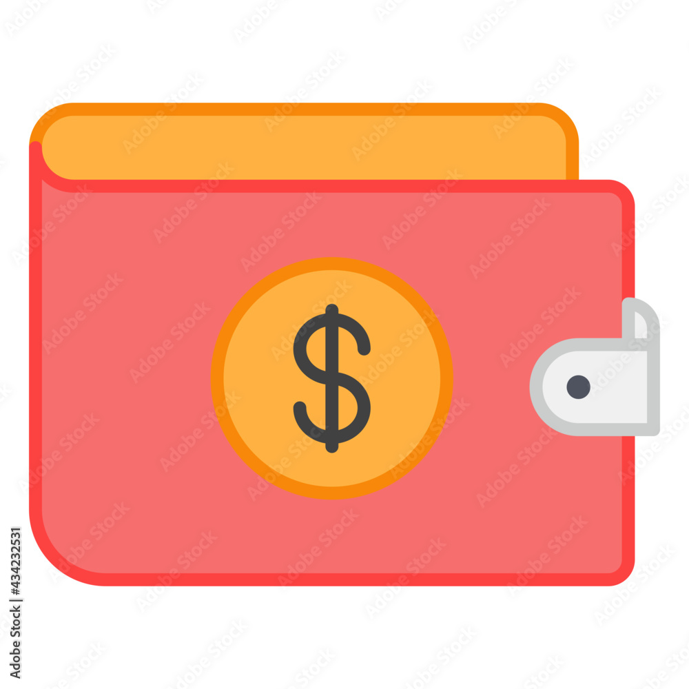 A flat design, icon of notecase A flat design, icon of notecase