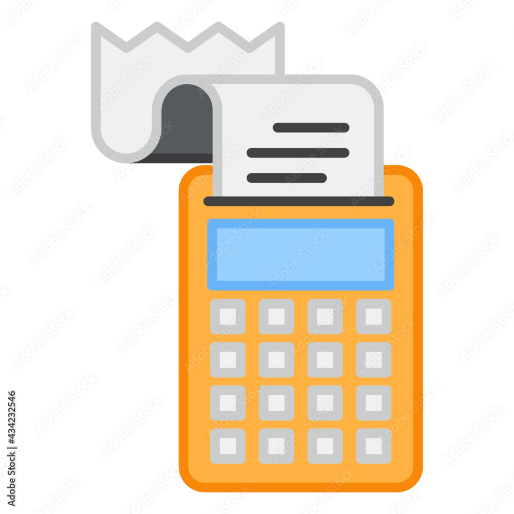 A flat design, icon of billing machine A flat design, icon of billing machine