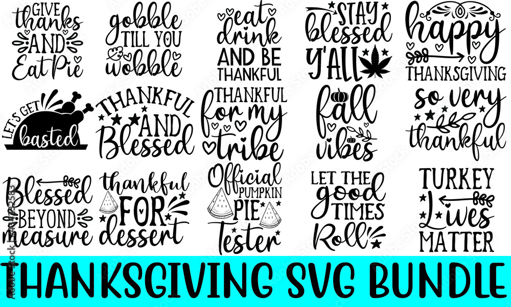 Fototapeta premium Thanksgiving svg bundle