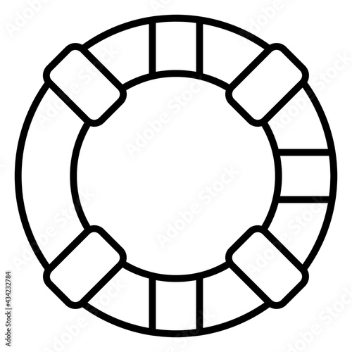A linear design, icon of lifebuoy