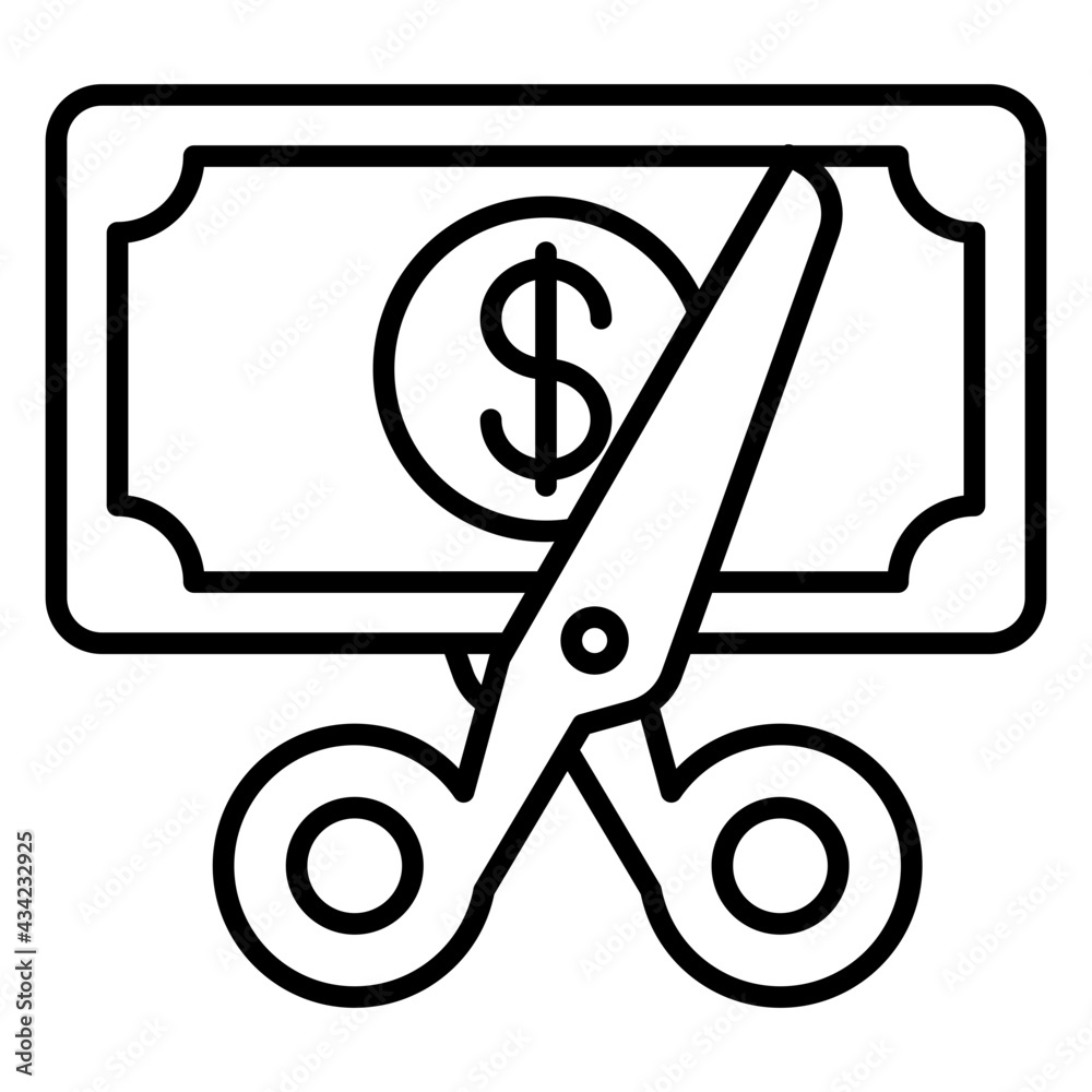A linear design, icon of cut price A linear design, icon of cut price
