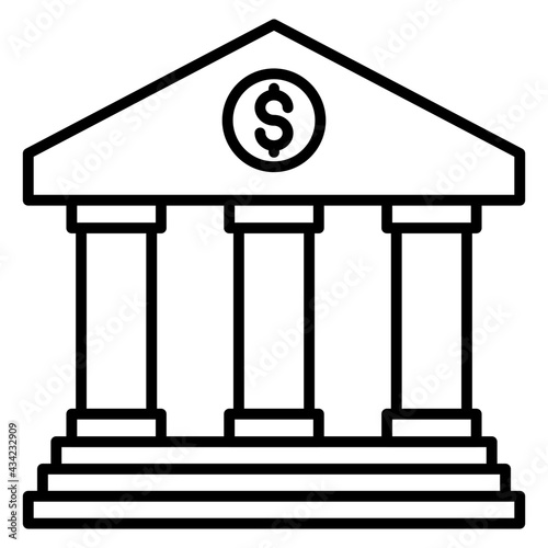 A linear design, icon of bank