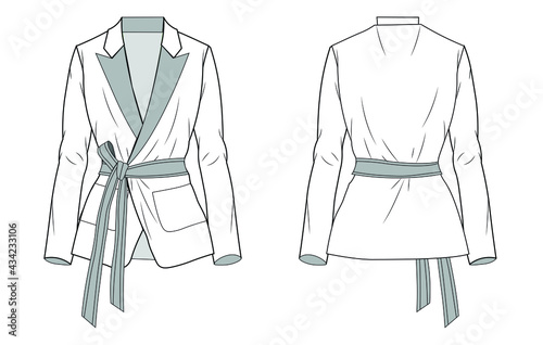 Men's Night wear Outline or Flat Sketch Template