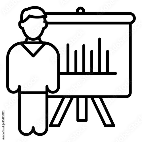 A linear design, icon of business presentation