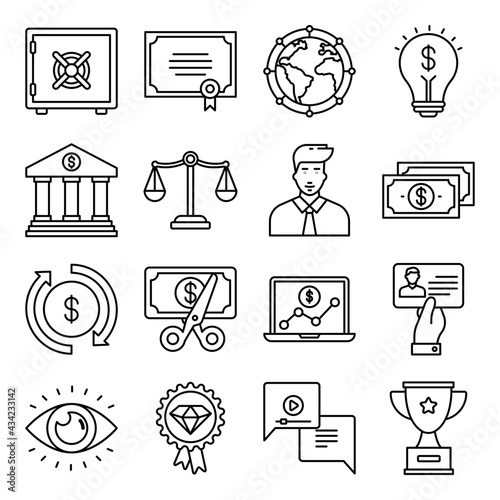 Pack of Achievement Linear Icons