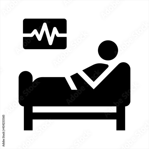 Medical patient icon, vector and glyph