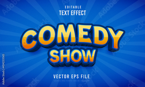 Comedy show editable 3d text effect