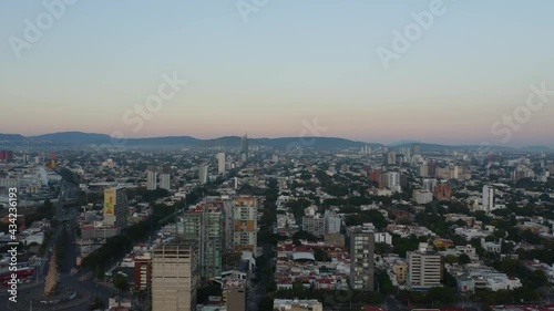 Wallpaper Mural Aerial Shot of Glorieta Ninos Heroes in Guadalajara, Mexico at Sunset. Truck Left Torontodigital.ca