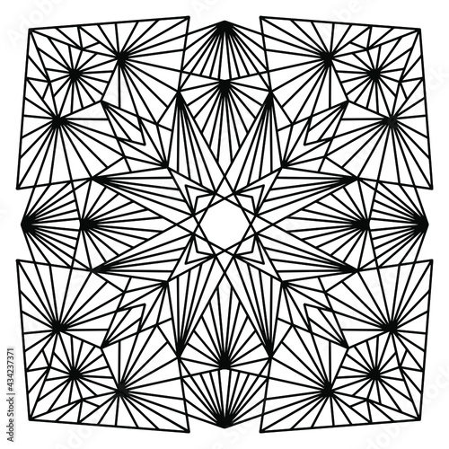 Easy mandala like flower or star, basic and simple mandalas Coloring Book for adults, seniors, and beginner. Digital drawing. Floral. Flower. Oriental. Book Page. Vector.	