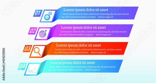 Vector illustration Data Business. chart of graph, diagram with steps, options, parts or processes. template for presentation. Creative design for infographic.
