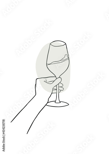 Abstract illustration. Glass in the hand.