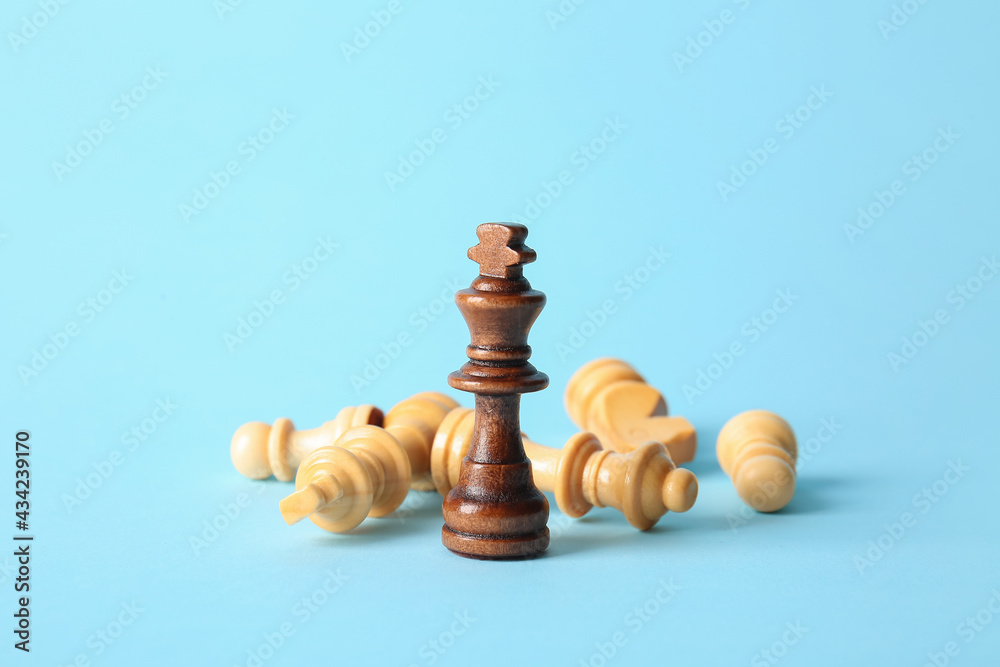 Chess pieces on color background Chess pieces on color background