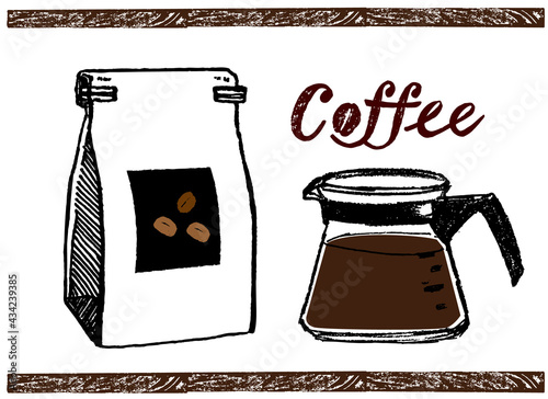 コーヒー豆のイラスト素材。