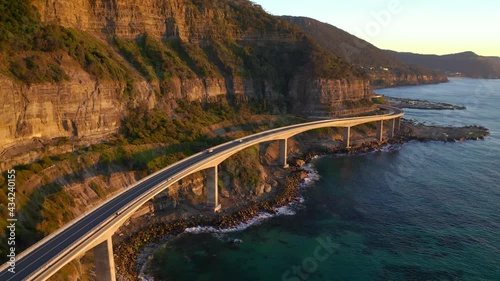 Wallpaper Mural Drive Through Scenic Road With Coastal Scenery - Sea Cliff Bridge In New South Wales, Australia. - Aerial Drone Shot Torontodigital.ca