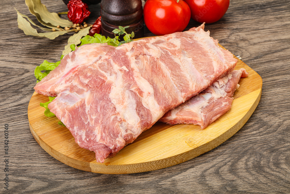 Raw pork ribs for cooking Raw pork ribs for cooking
