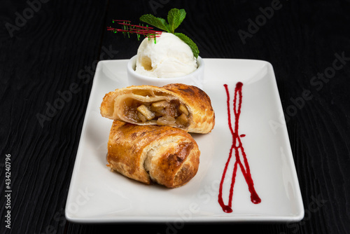 Apple strudel with vanilla ...