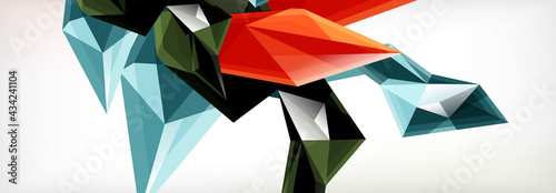 Vector 3d triangles and pyramids abstract background for business or technology presentations, internet posters or web brochure covers